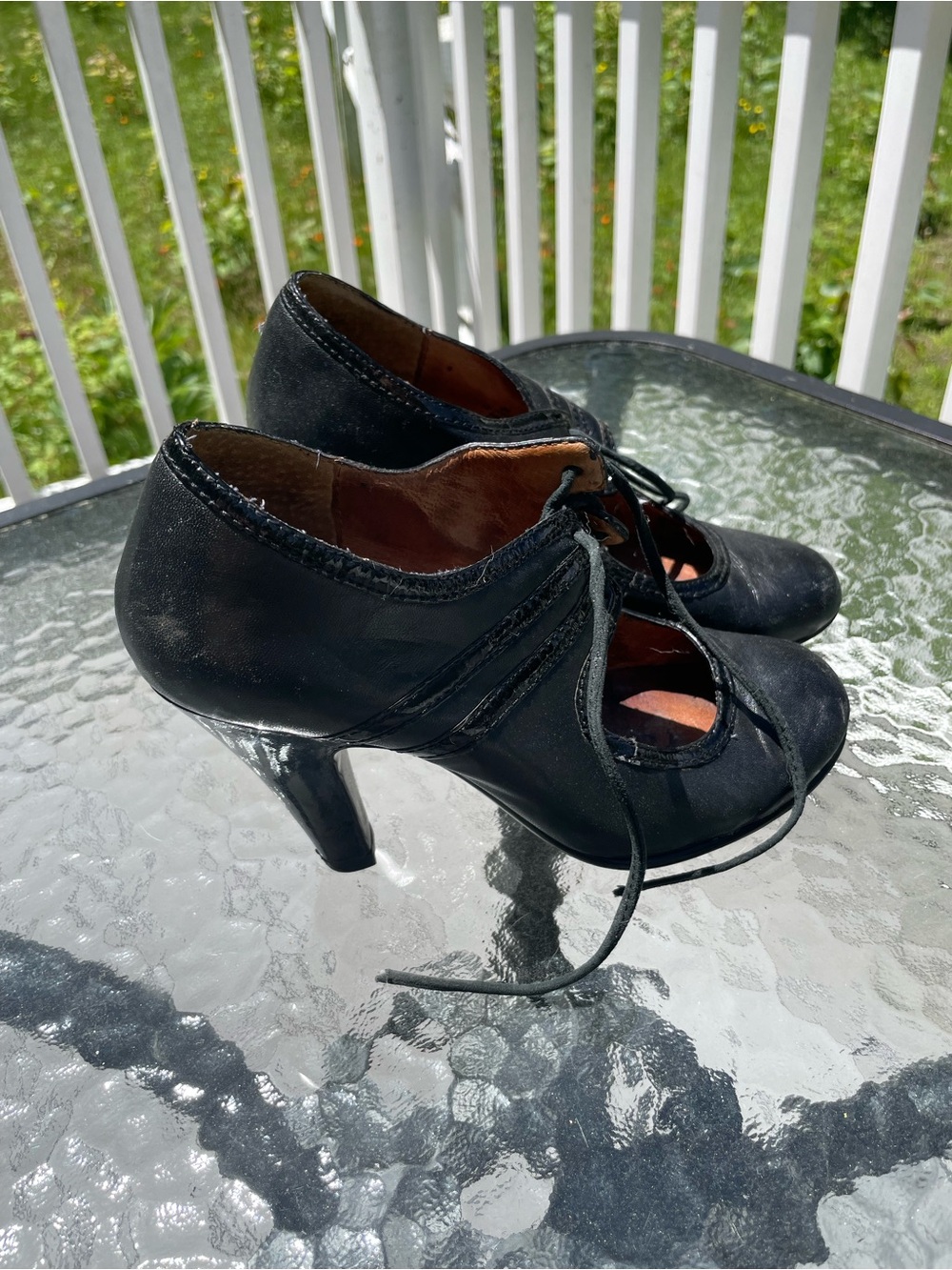 Black Lace-Up Women’s Heels